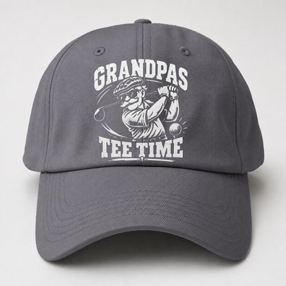 Grandpas Tee Time Golf Life Baseball Cap – Grey