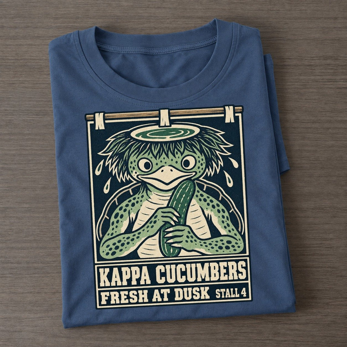 Kappa Cucumbers Yokai Night Market Classic T-shirt – Twilight Navy
