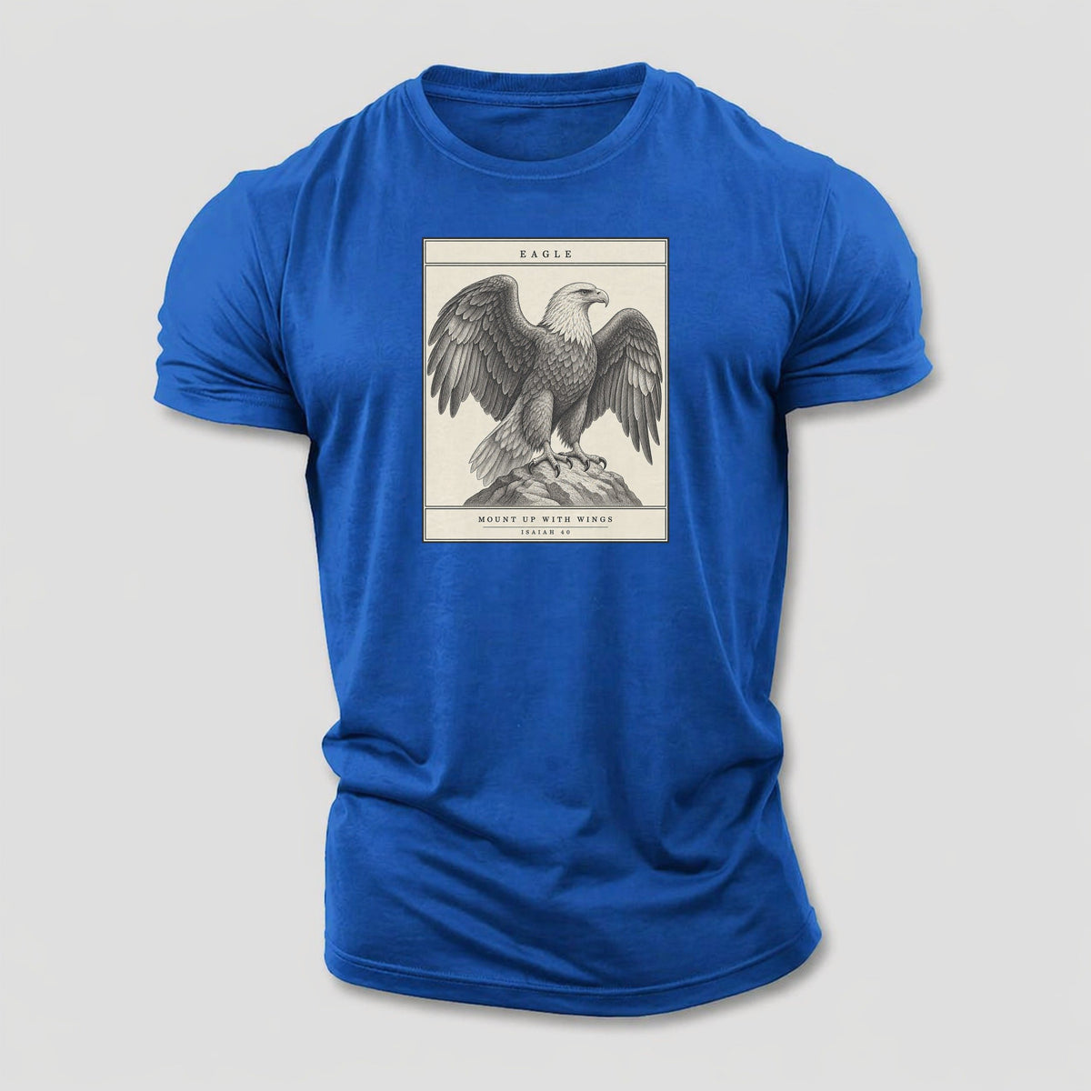 Eagle Specimen Plate Creature Canticle Cotton T-Shirt – Royal Blue