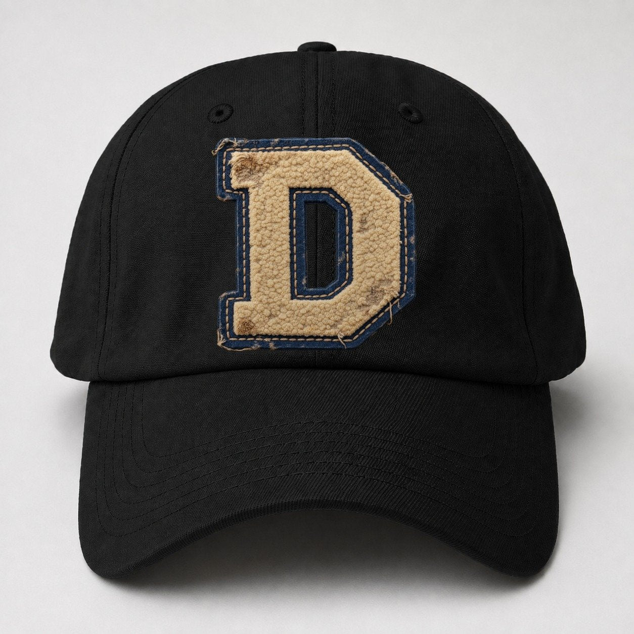 Varsity Chenille D Monogram Baseball Cap – Black