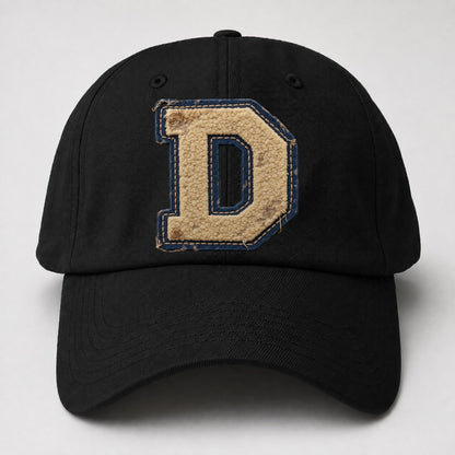 Varsity Chenille D Monogram Baseball Cap – Black