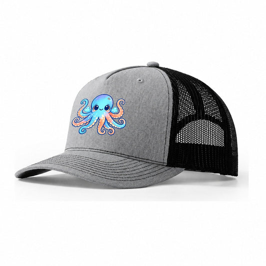 Octopus Opposite Visual Style Trucker Hat – Sport Grey Black