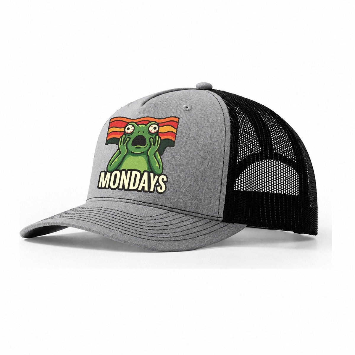 Frog Scream Mondays Scream Trucker Hat – Sport Grey Black