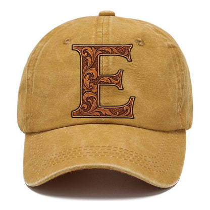 Tooled Leather E Monogram Classic Cap – Golden Harvest