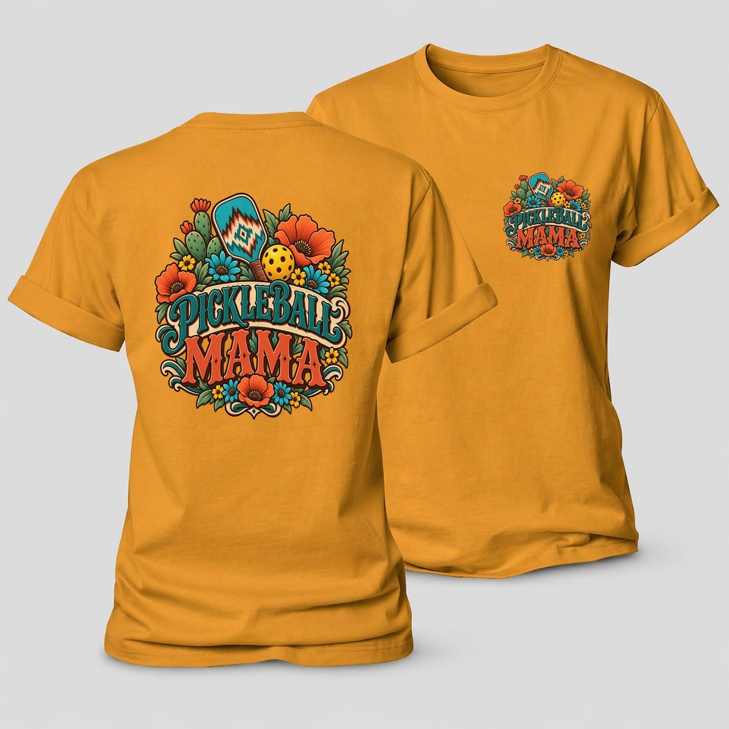 Pickleball Mama Pickleball Life Women's Cotton T-Shirt – Ginger Yellow