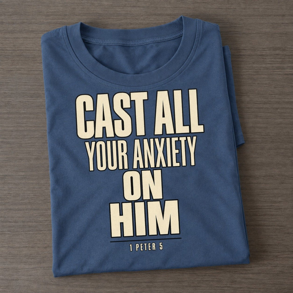 Cast All Your Anxiety Plain Gospel Classic T-shirt – Twilight Navy