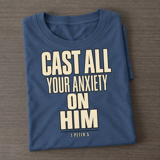 Cast All Your Anxiety Plain Gospel Classic T-shirt – Twilight Navy