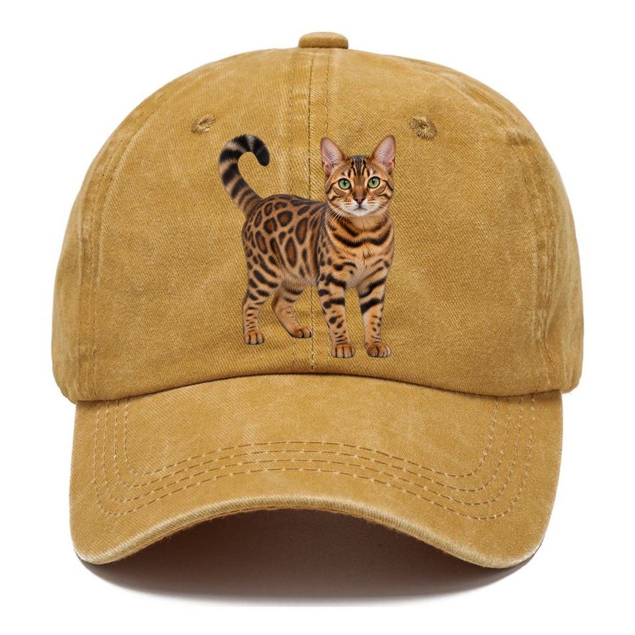 Bengal Standing Three Quarter Realistic Cat Portrait Classic Cap – Golden Harvest