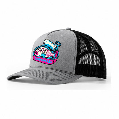 Three Eyed Sardine Tin Crazy Styles Trucker Hat – Sport Grey Black
