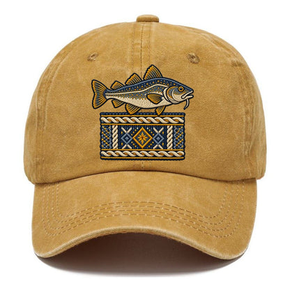 Fisherman S Gansey Knit And Cod Uk Culture Heritage Classic Cap – Golden Harvest
