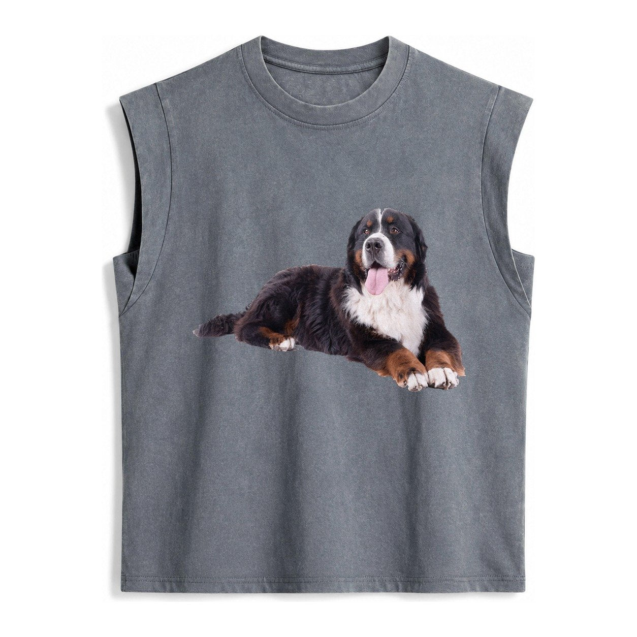 Bernese Mountain Dog Vintage Washed Tank – Grey