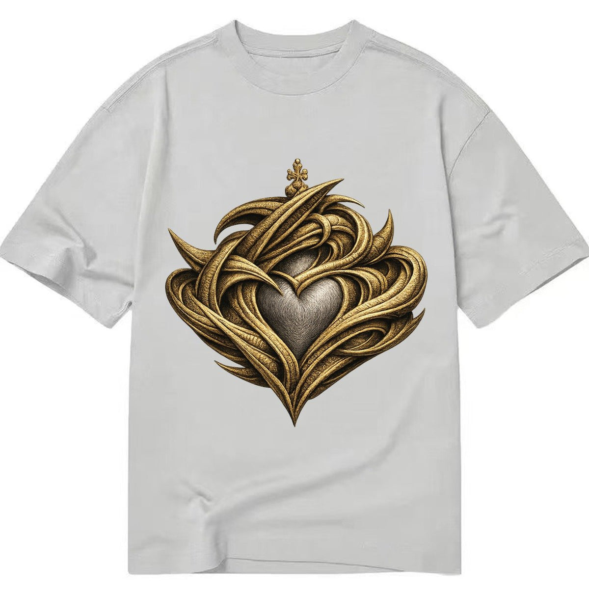 Abstract Claddagh Symbol Washed Classic T-shirt – Grey