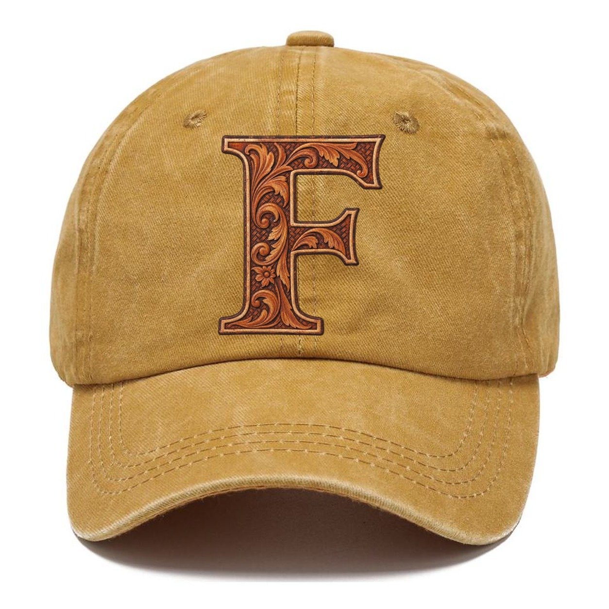Tooled Leather F Monogram Classic Cap – Golden Harvest