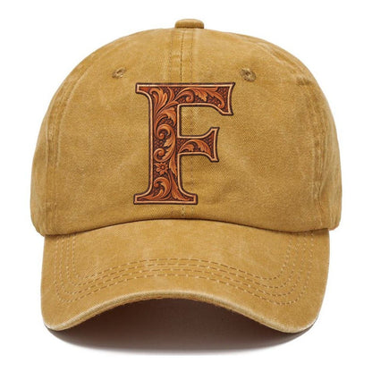 Tooled Leather F Monogram Classic Cap – Golden Harvest