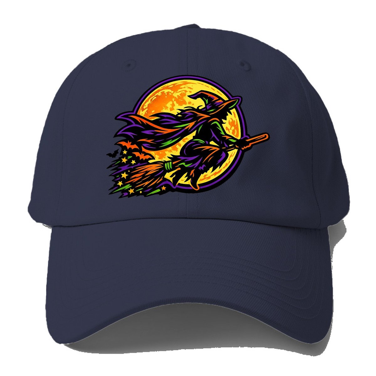Flying Witch Moon Baseball Cap – Twilight Navy