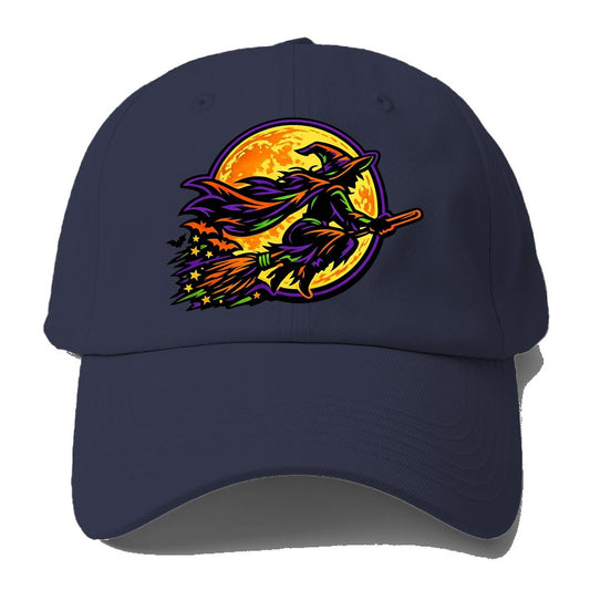 Flying Witch Moon Baseball Cap – Twilight Navy