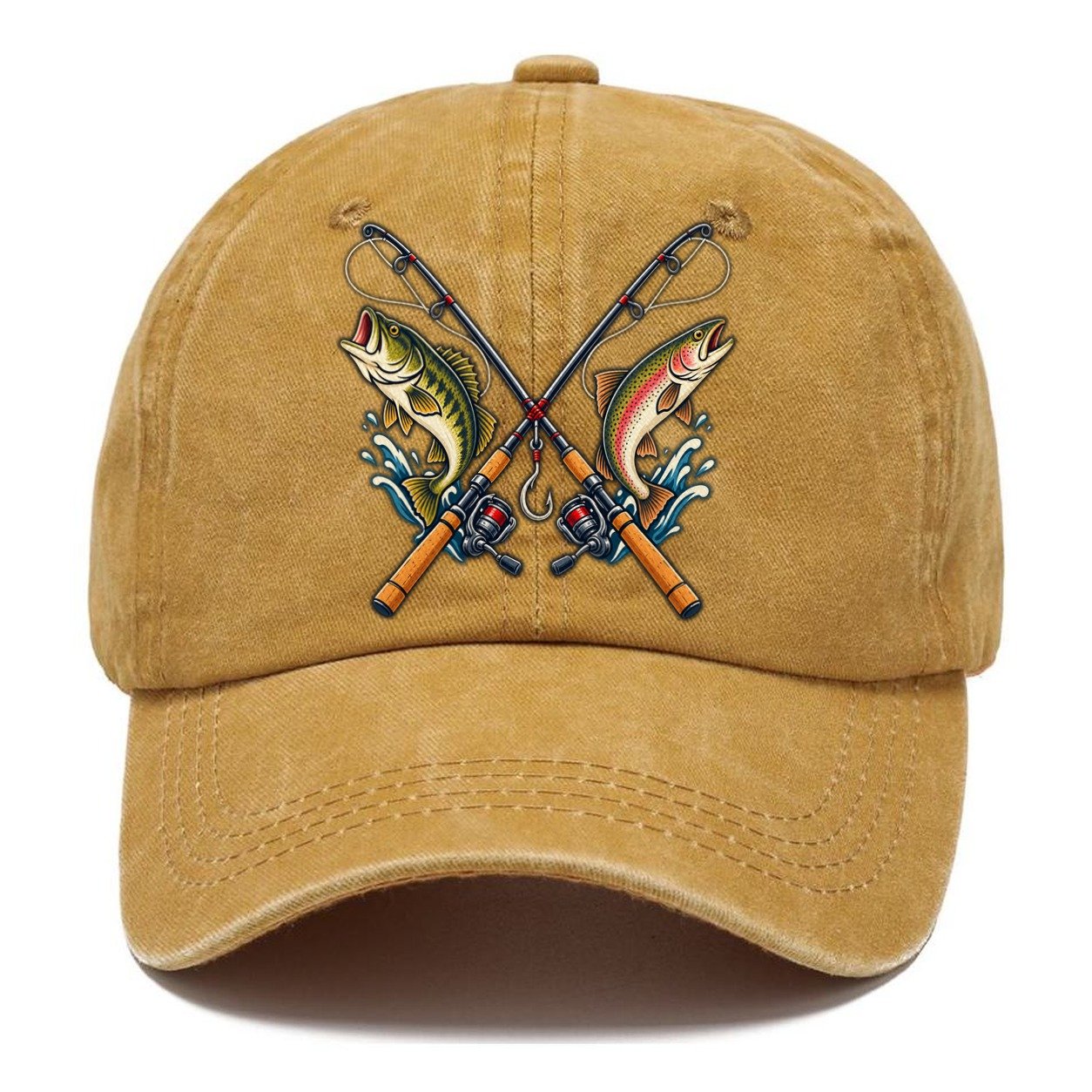 Crossed Rods Fishing Elegant Classic Cap – Golden Harvest