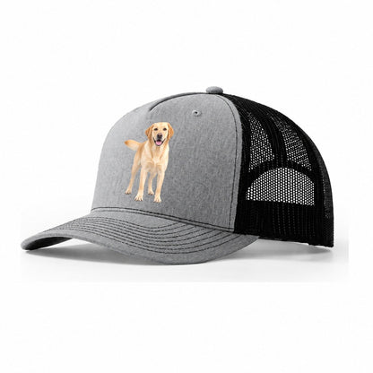 Labrador Retriever Standing Top Breeds Trucker Hat – Sport Grey Black