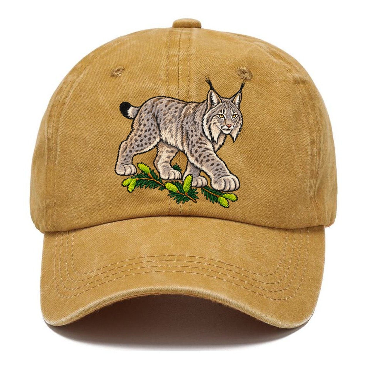 Canada Lynx And Spruce Tips Canada Cultural Icons Classic Cap – Golden Harvest