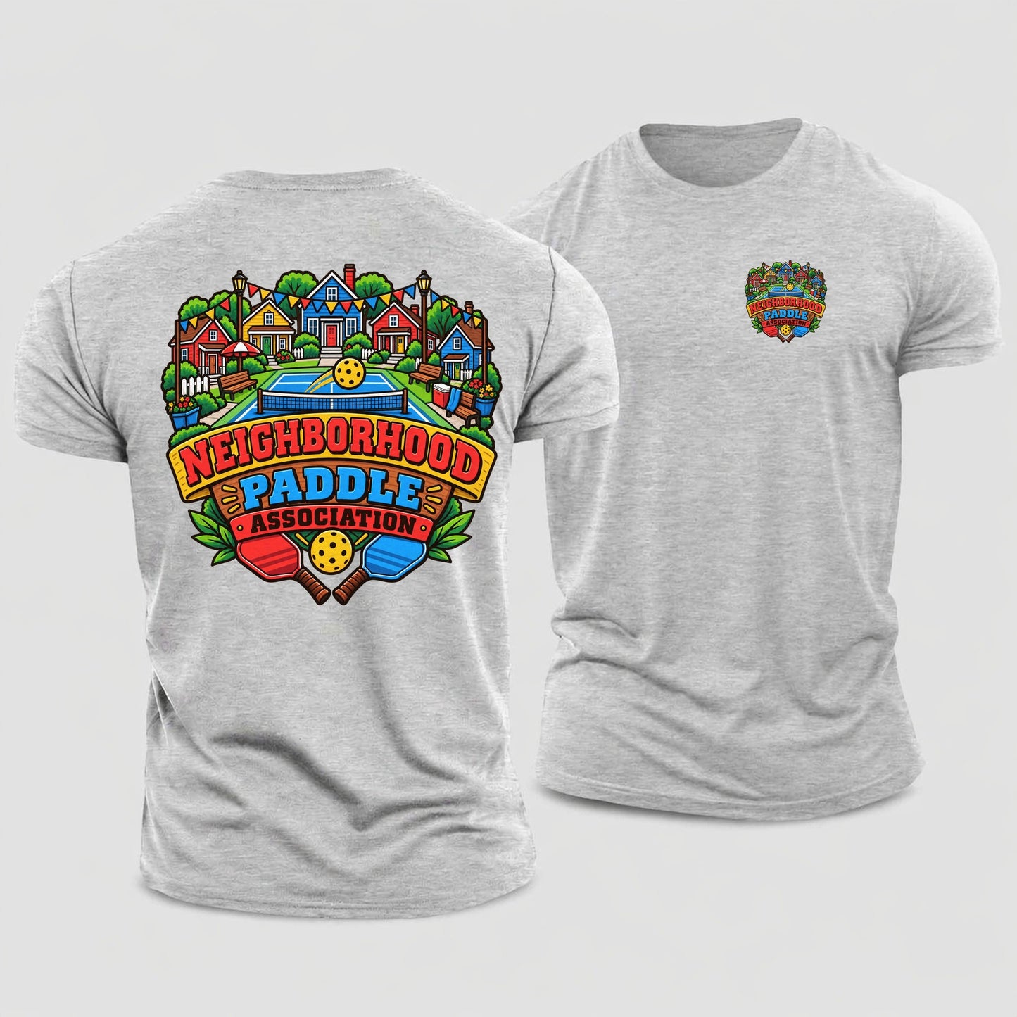 Neighborhood Paddle Association Pickleball Life Cotton T-Shirt – Sport Grey