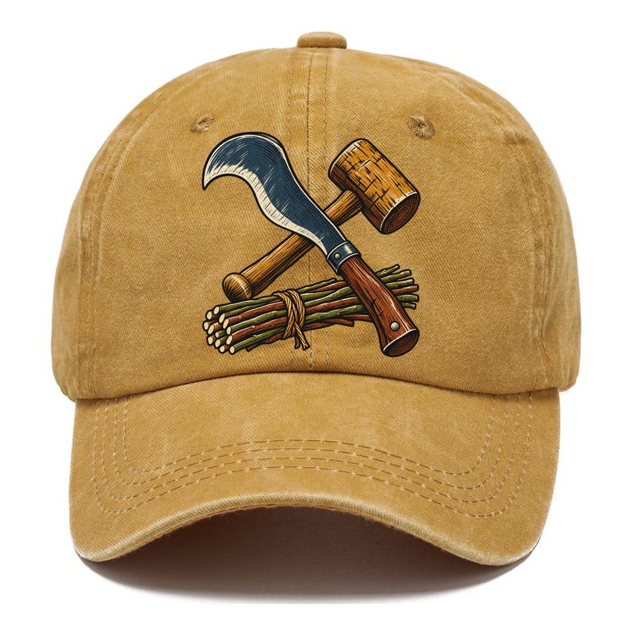 Hedgelayer Billhook Mallet And Hazel Rods Uk Culture Heritage Classic Cap – Golden Harvest