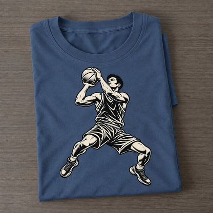Basketball Pull Up Jumper Global Sports Ink Figures Classic T-shirt – Twilight Navy