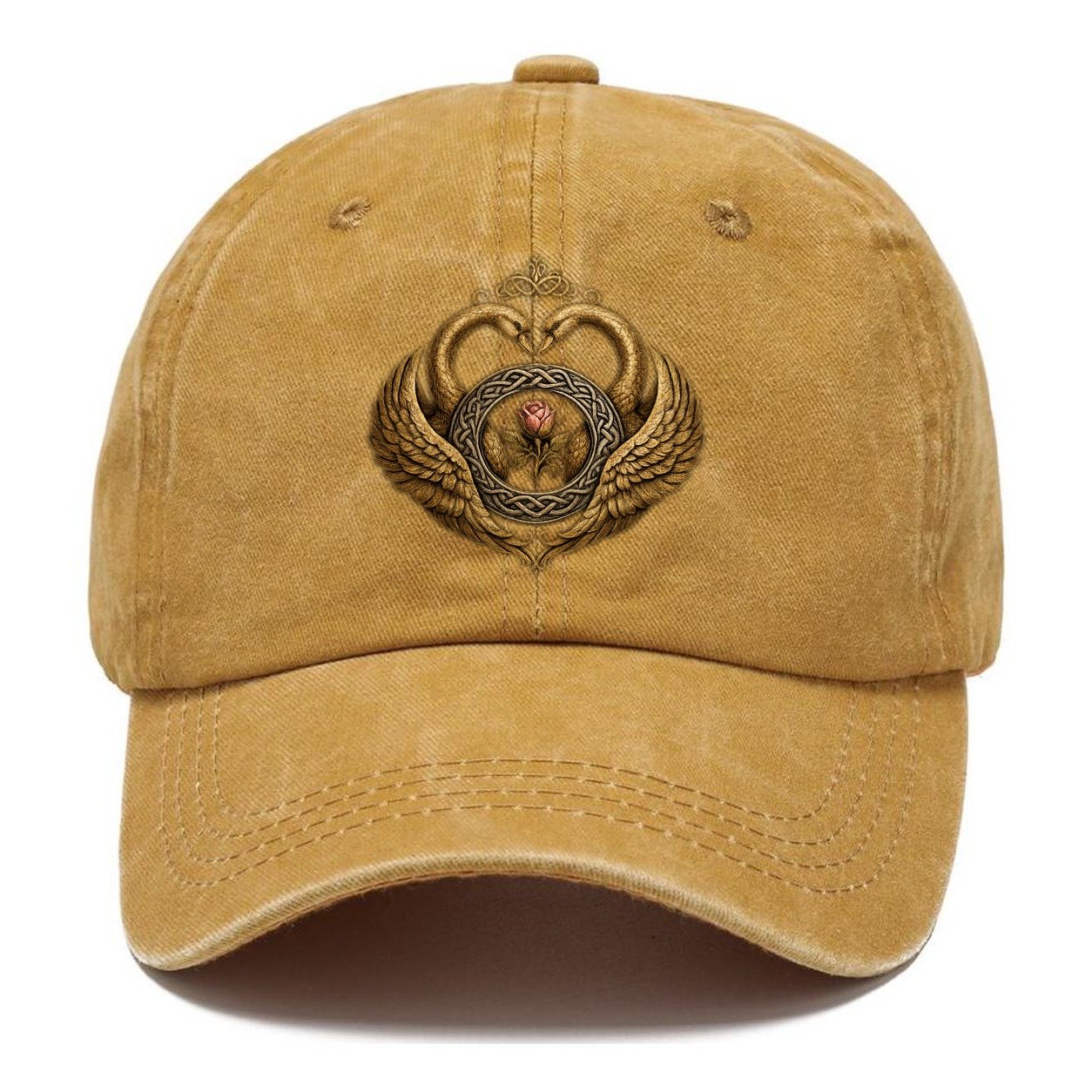 Claddagh Symbol Washed Classic Cap – Golden Harvest