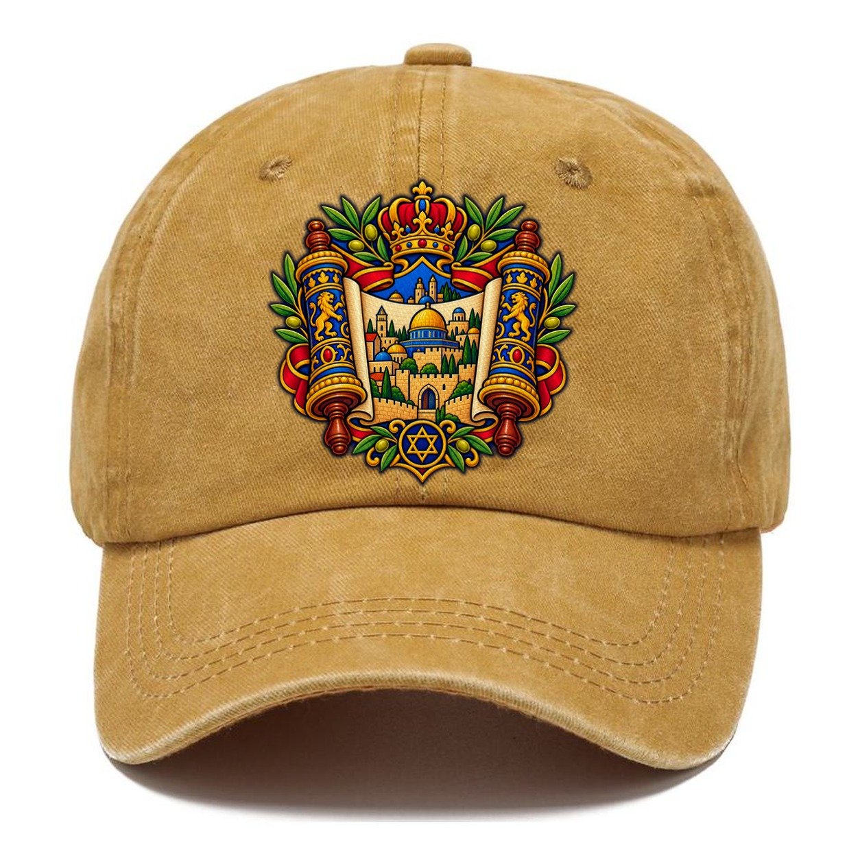 Unfurled Torah Scroll Jerusalem Classic Cap – Golden Harvest