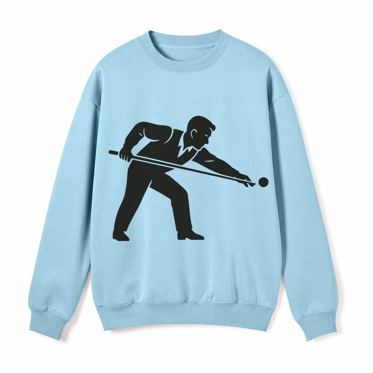 Pool Player Lining Up Shot Fleece Sweatshirt – Light Blue