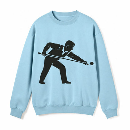 Pool Player Lining Up Shot Fleece Sweatshirt – Light Blue