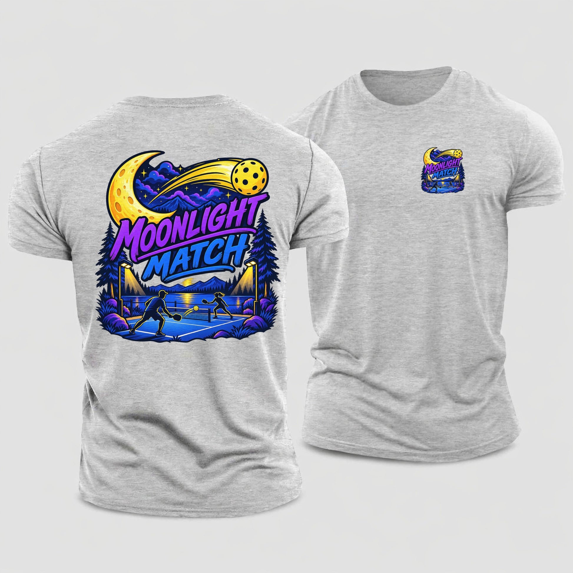 Moonlight Match Pickleball Life Cotton T-Shirt – Sport Grey