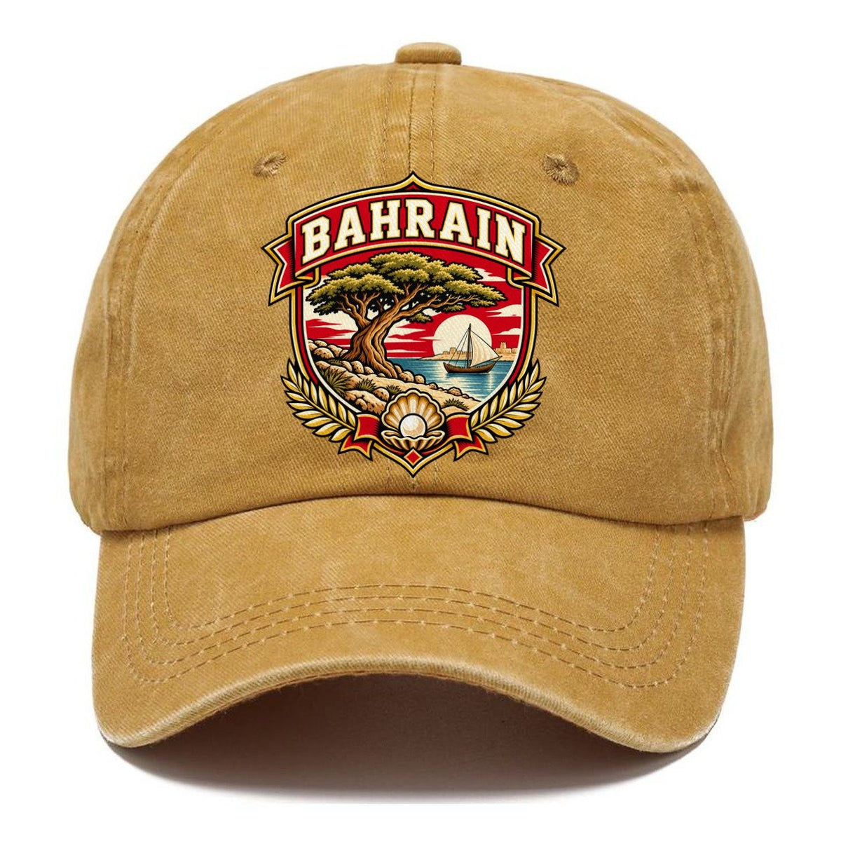 Bahrain Retro Badge Country Logos Classic Cap – Golden Harvest