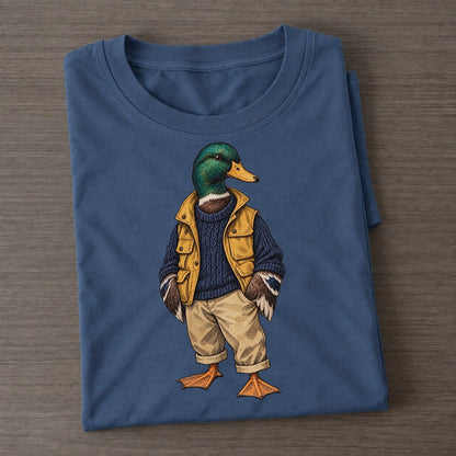 Mallard Duck Wardrobe Portrait Wild Wardrobe Portraits Classic T-shirt – Twilight Navy