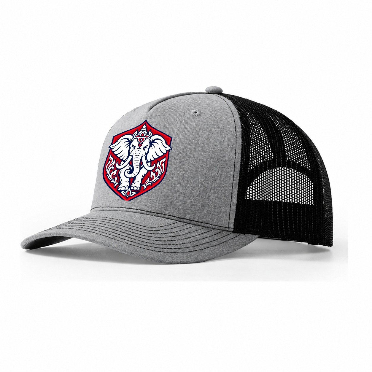 Thailand Minimal Emblem Country Logos Trucker Hat – Sport Grey Black