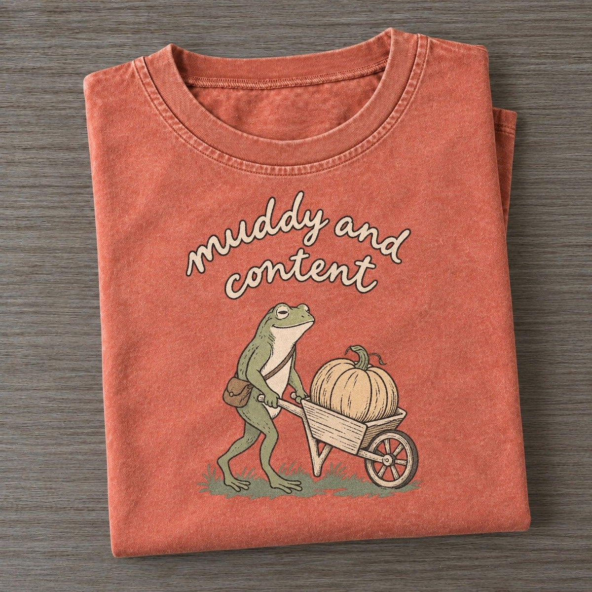 Wheelbarrow Days Pond Folk Vintage T-shirt – Terracotta