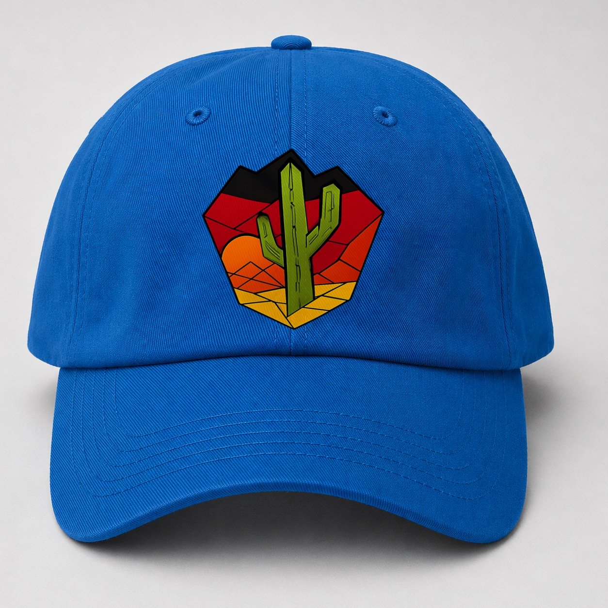 Saguaro Sunset Silhouette Baseball Cap – Blue