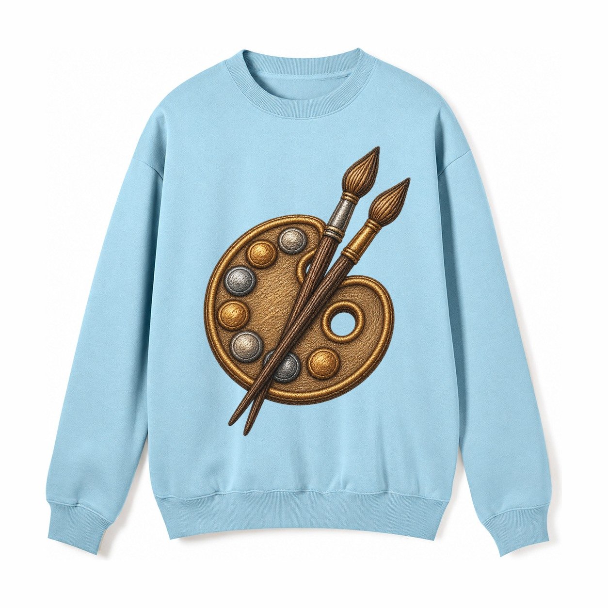 Artist Palette Fleece Sweatshirt – Light Blue