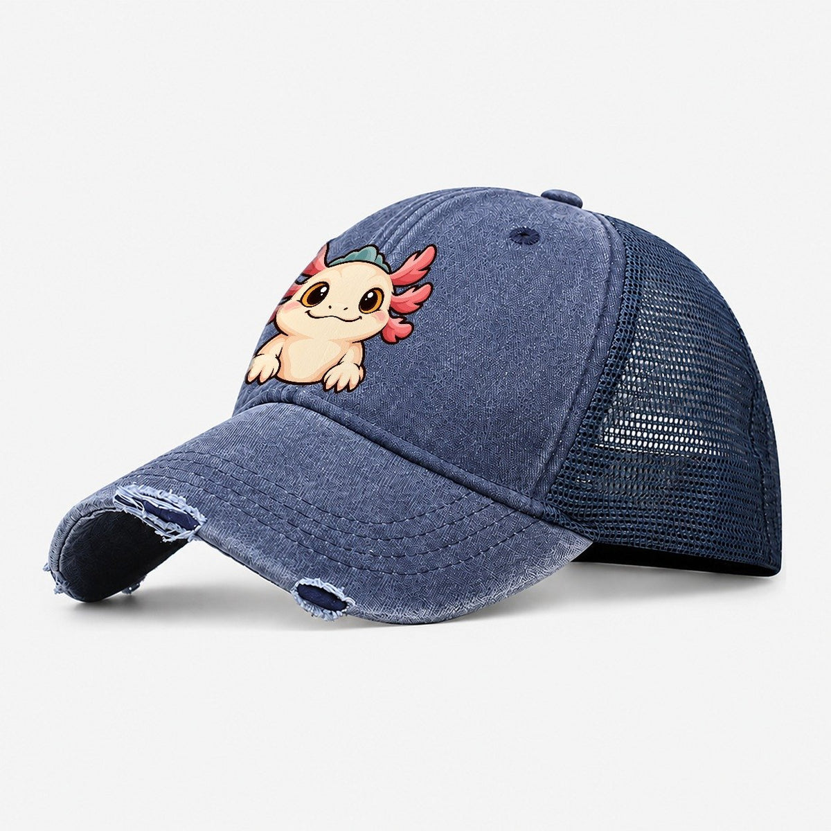 Tank Room Axolotl Aquarium Keeping Washed Trucker Hat – Navy