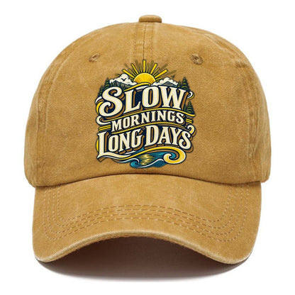 Slow Mornings Long Days Retired Living Classic Cap – Golden Harvest