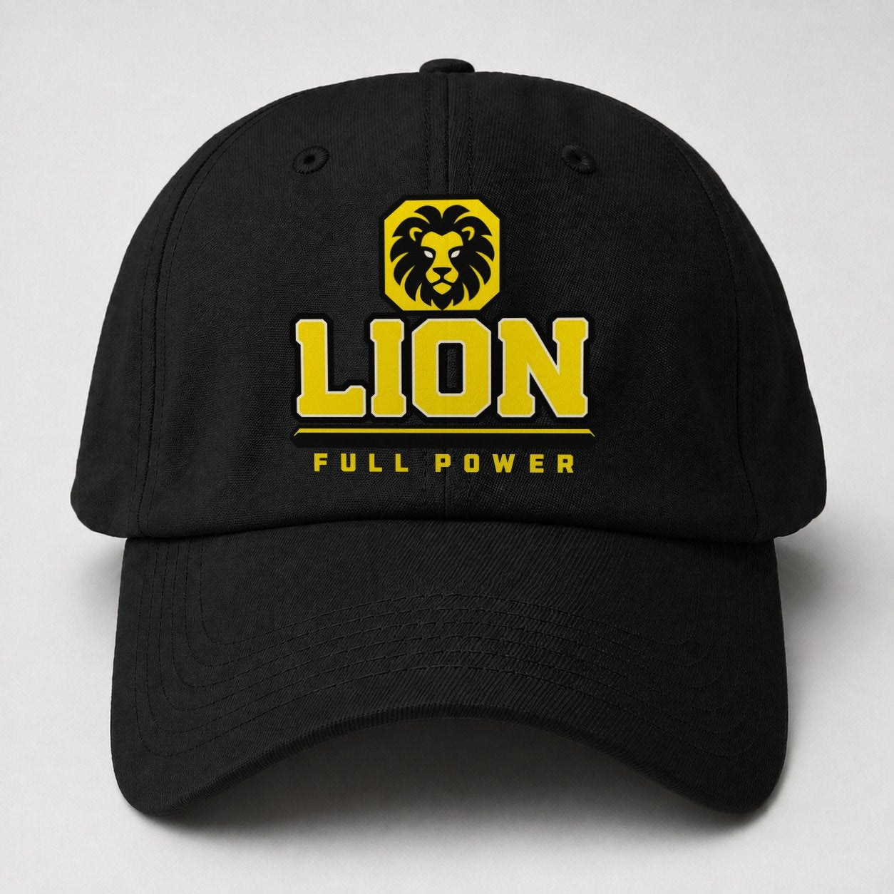 Lion Full Power Heavy Duty Baseball Cap – Black