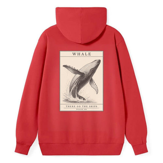Whale Specimen Plate Creature Canticle Classic Pullover Hoodie – Red