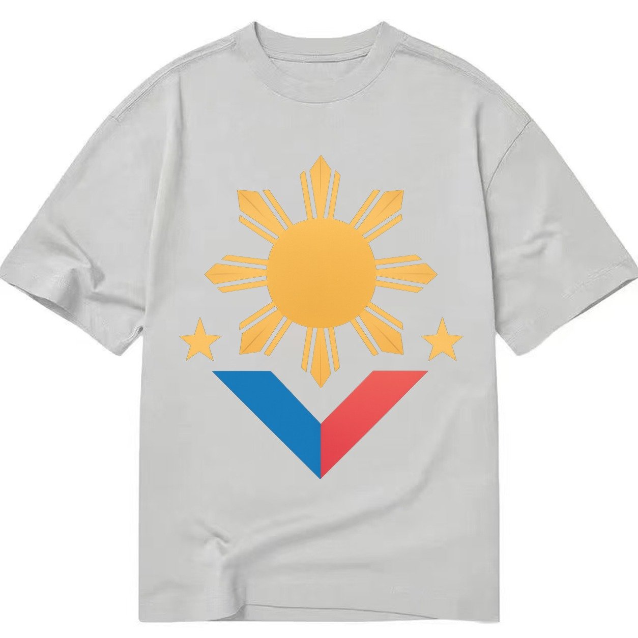 Philippines Flag Sun And Classic T-shirt – Grey