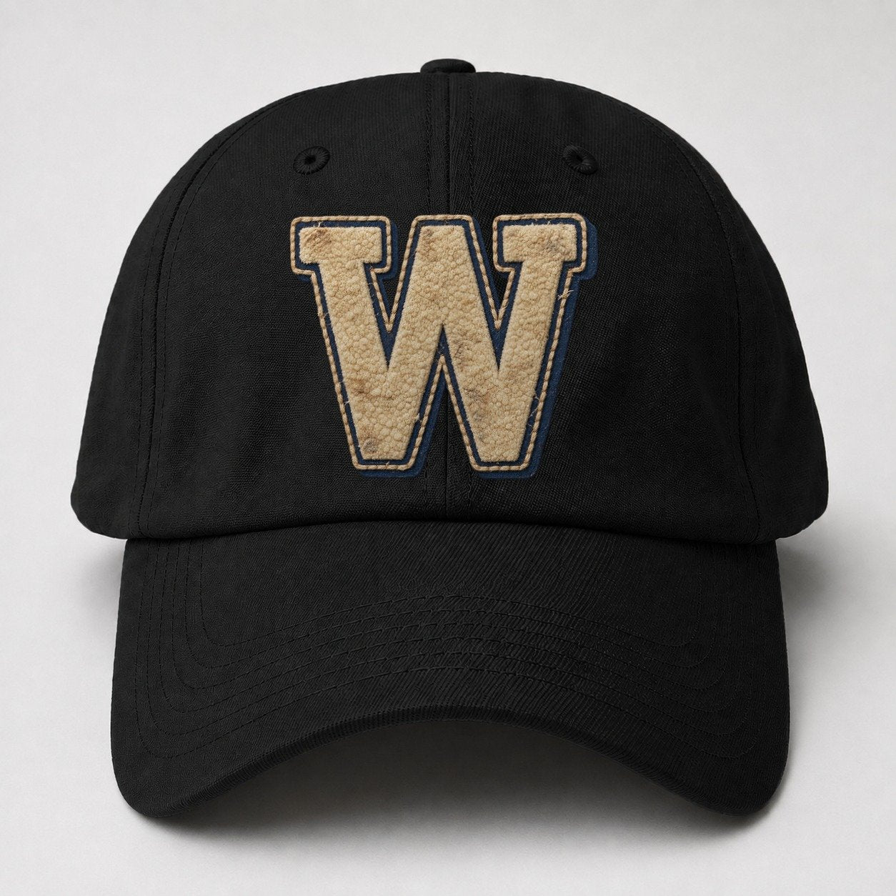 Varsity Chenille W Monogram Baseball Cap – Black