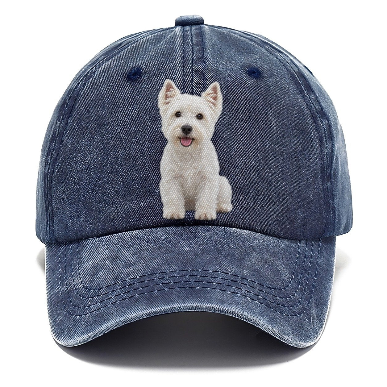 West Highland White Terrier Westie Sitting Top Breeds Classic Cap – Twilight Navy