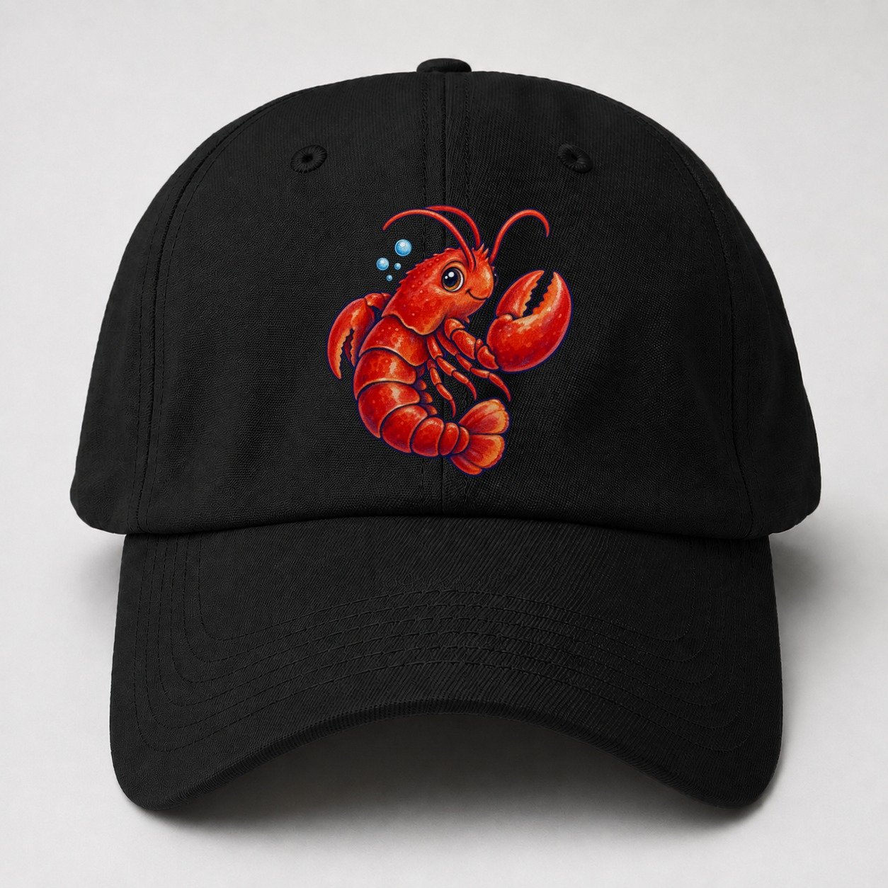 Lobster Tail Curl Sea Sprite Baseball Cap – Black
