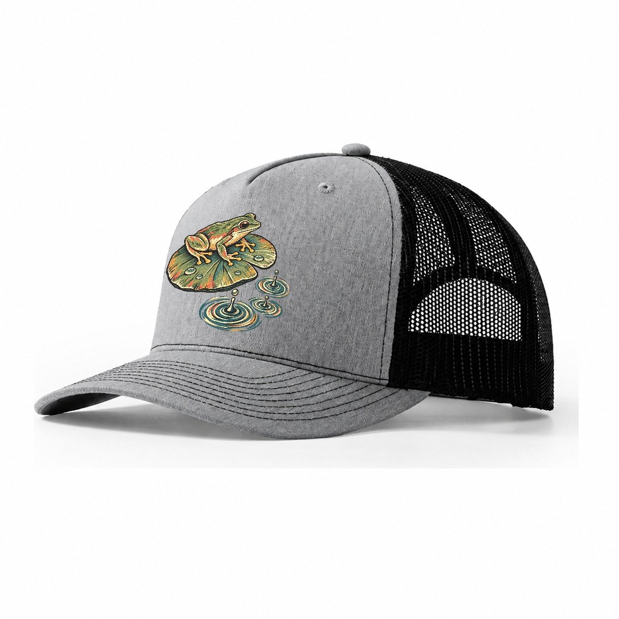 Frog Rain Ring Gentle Wild Trucker Hat – Sport Grey Black