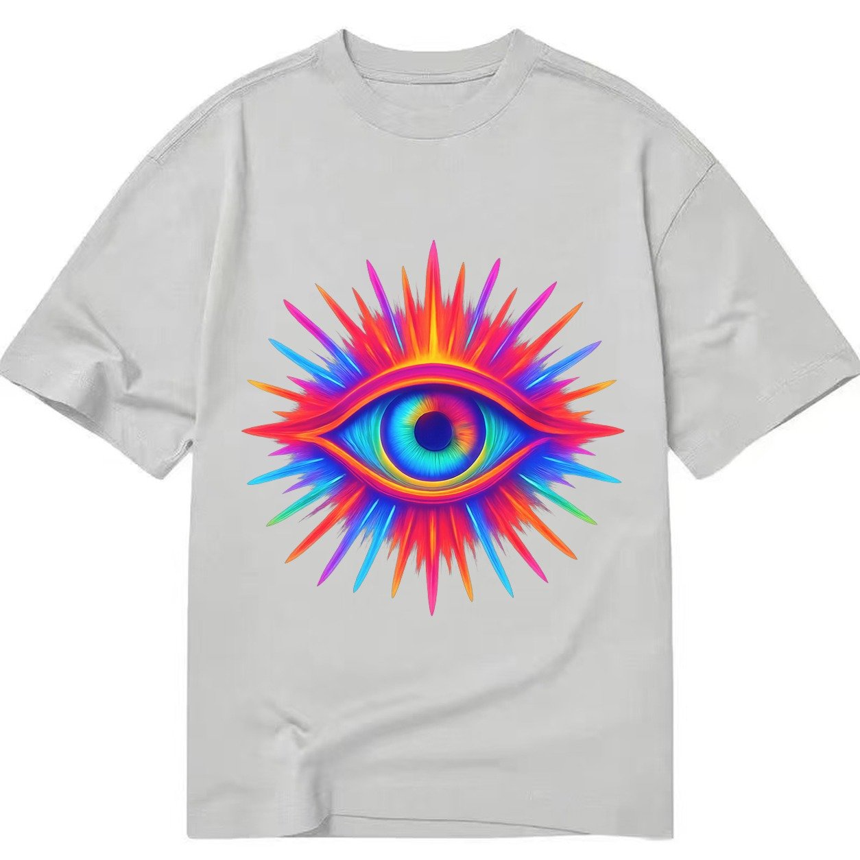 Rainbow Third Eye Prismatic Eye Radiating Spectrum Colors Re Classic T-shirt – Grey