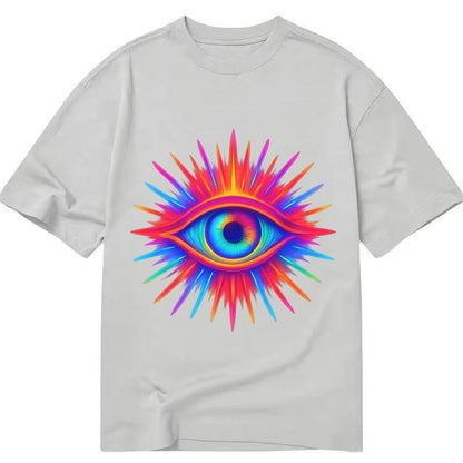 Rainbow Third Eye Prismatic Eye Radiating Spectrum Colors Re Classic T-shirt – Grey