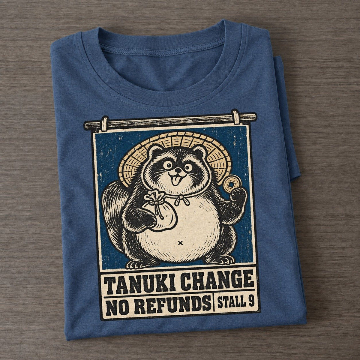 Tanuki Change Yokai Night Market Classic T-shirt – Twilight Navy