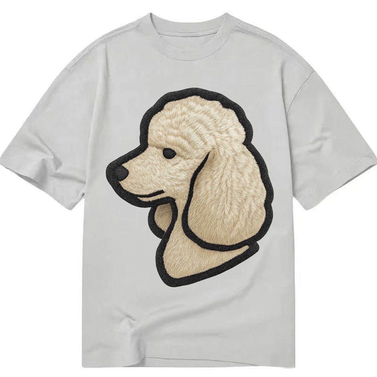 Poodle Contemporary Clean Style With Strong Black Outline Classic T-shirt – Grey